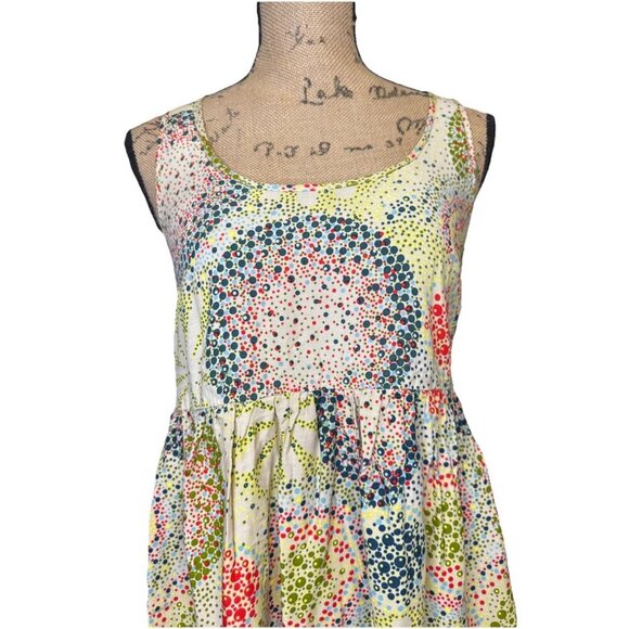 Womens Razor Back Dress Floral Coastal Rayon Beach Resort Summer Flowy MEDIUM - Picture 8 of 12